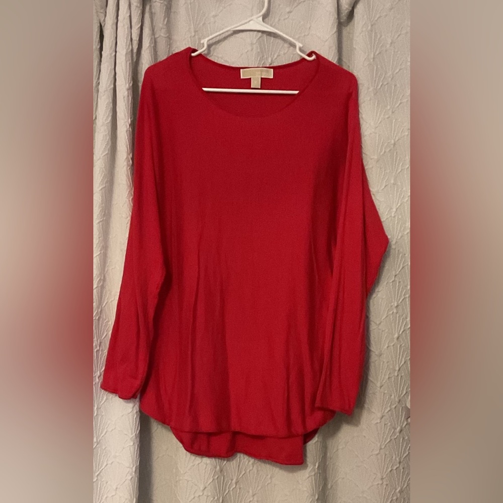 Michael Kors Red Long Sleeve Top